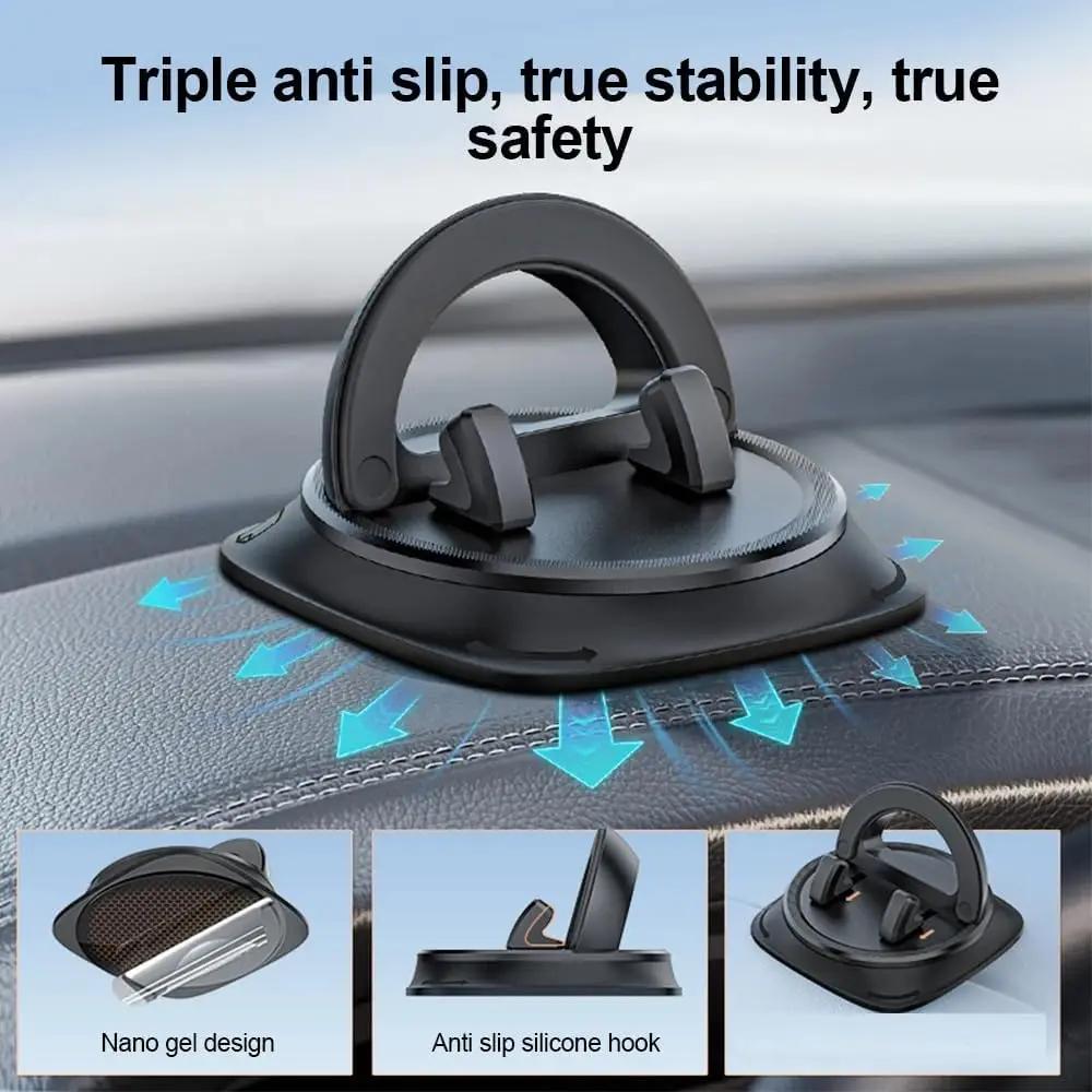 Universal Car Mount 360 Rotating Multi-Function Dashboard Navigation Cell Phone Holder with Anti-Slip Pad for Car Office Home