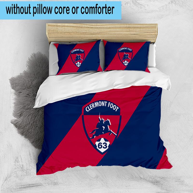 Clermont Foot Crest Design 3PCS Print Bedding Set, Includes A Duvet Cover and Two Pillowcases for Bedroom, Dormitory, Suitable for All Seasons