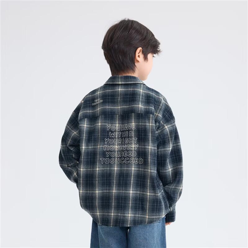 Boys' Autumn Long Sleeve Plaid Shirt Jacket