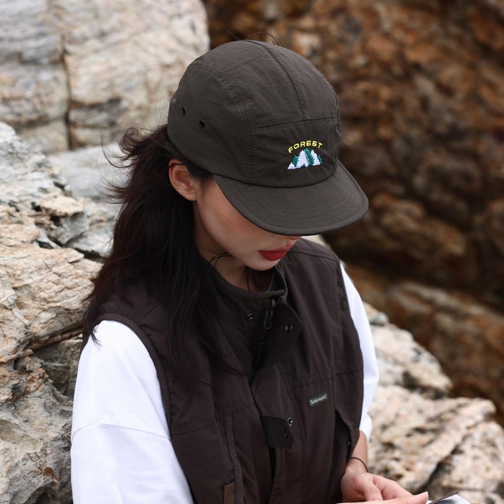 

Japanese Style Sun Hat Solid Color Peaked Cap Fashion Short Brim Baseball Cap Fishing кавовий