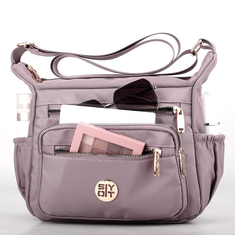 New Women's Casual Shoulder Bag Lightweight Small Square Bag Anti-splashing Nylon Mobile Phone Change Mother Travel Bag