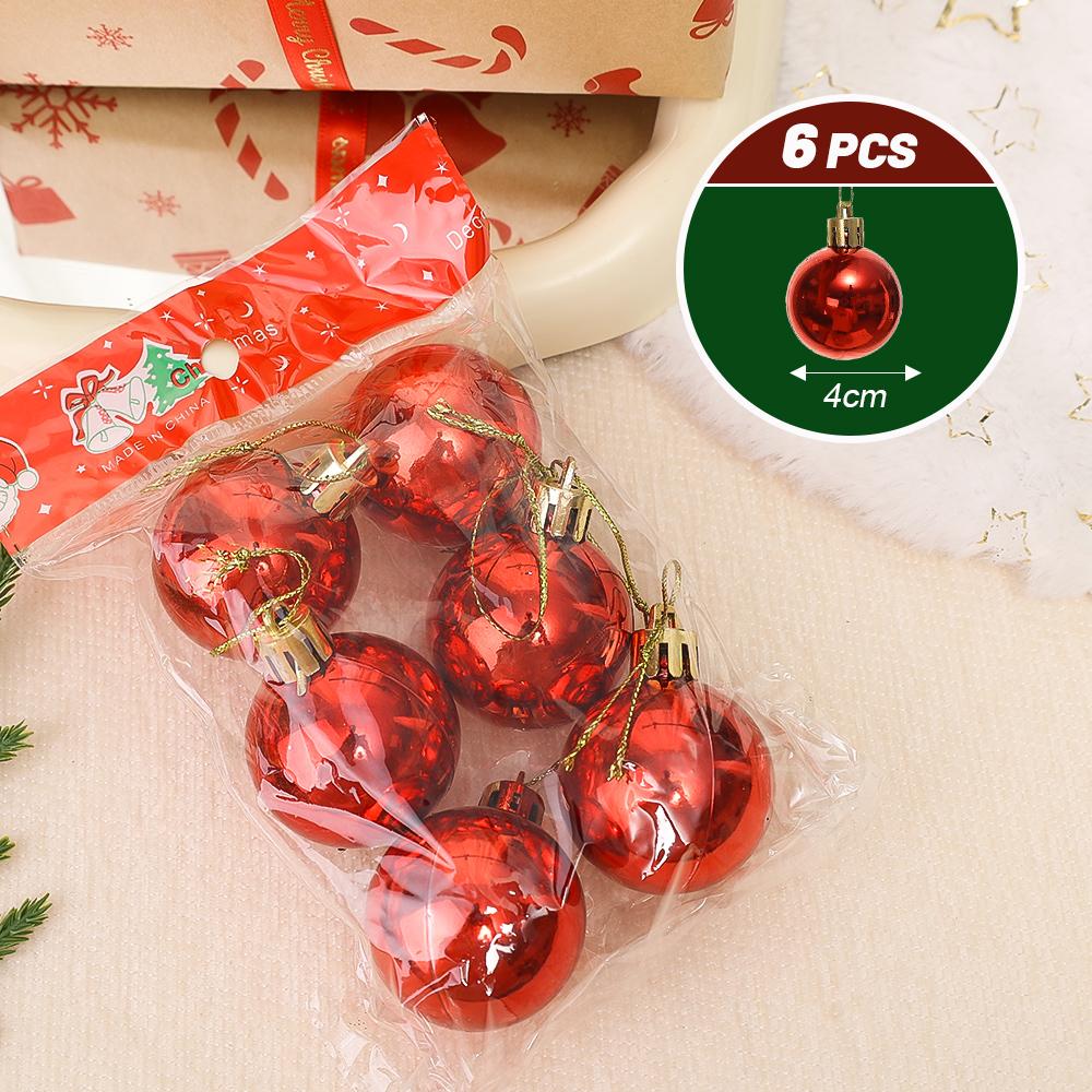

24 шт. Рождественский декоративный шар Подвеска на елку 4 см Золотой Липкий Розовый Цветной шар Праздничное Домашнее Украшение для Вечеринки 1 Pack - 6Pcs