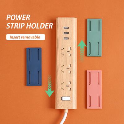 2/8-teiliger Steckdosenleistenhalter zur Wandmontage, einfach zu installierender selbstklebender stanzfreier Steckdosenhalter, Desktop-Steckdosenfixierer