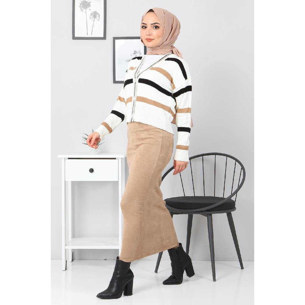 Suede Pencil Skirt Tsd0034 Brown