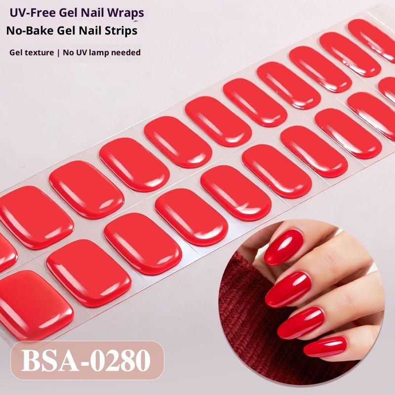 Europäischer und Amerikanischer Stil Einfarbige Nagelsticker UV-freie Gel-Nagelfolien Kein Backen Gel-Nagelsticker