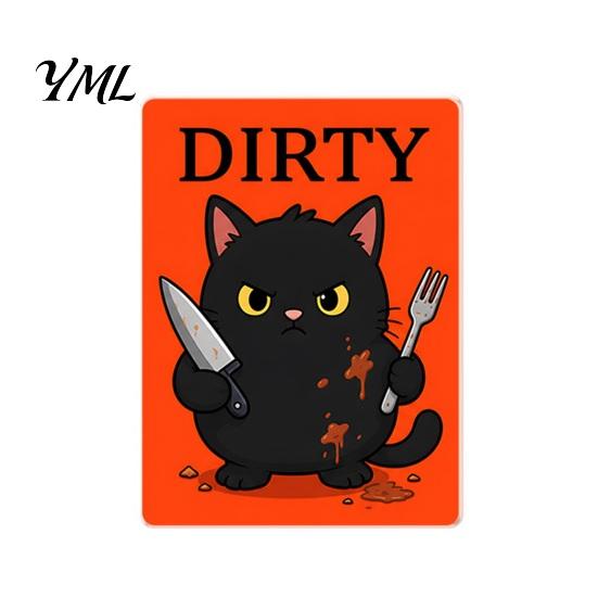 Easy Flip Dishwasher Indicator Clean Dirty Magnet, Acrylic Cartoon Animal Sign, Magnet Double-Sided & for Kitchen Decoration Magnetic