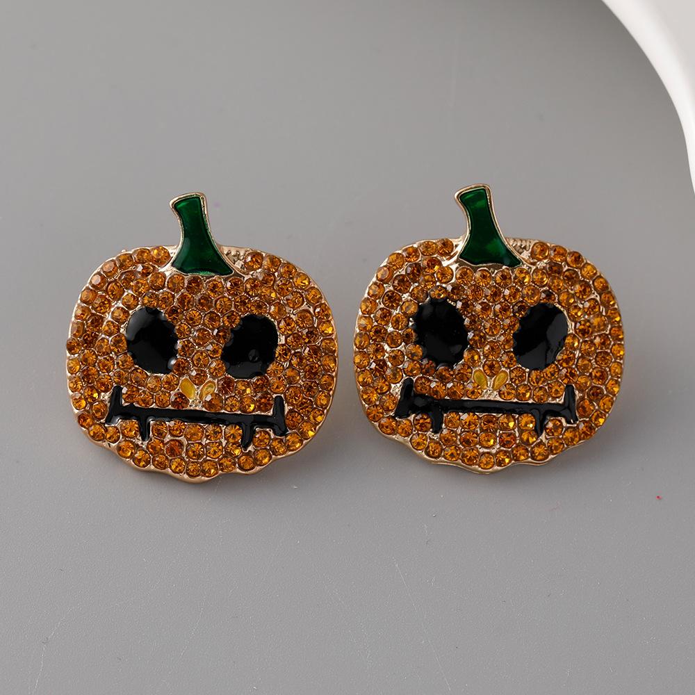 

Креативные серьги-гвоздики с бриллиантами в виде тыквы и дьявола на Хэллоуин для женщин, модные европейские серьги, ювелирные изделия, подарок на вечеринку оранжевый