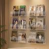 Wall Vinyl Records Rack Acrylic Brochure Holder Hanging Child Picture Book Shelf Literature File Magazine Comic Display Stand