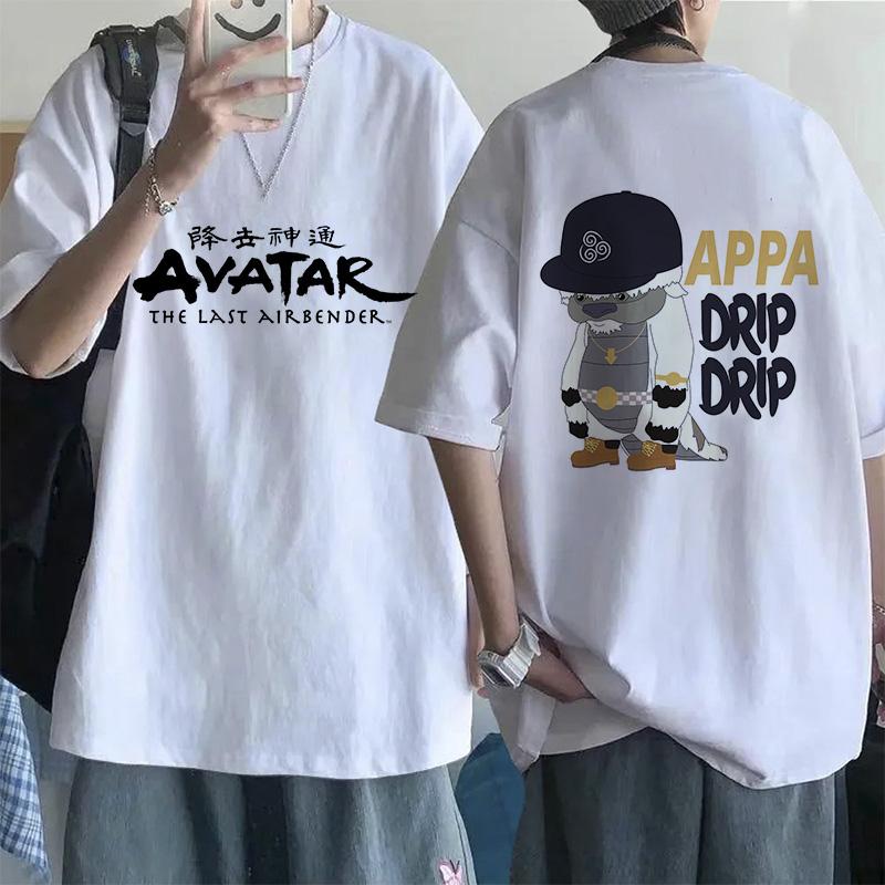 Mode Mange T-Shirt Avatar Der Letzte Luftbändiger Y2k Shirt Streetwear Appa Yip Lässiges T-Shirt Hip Hop Harajuku T-Shirts Oberteile Kleidung