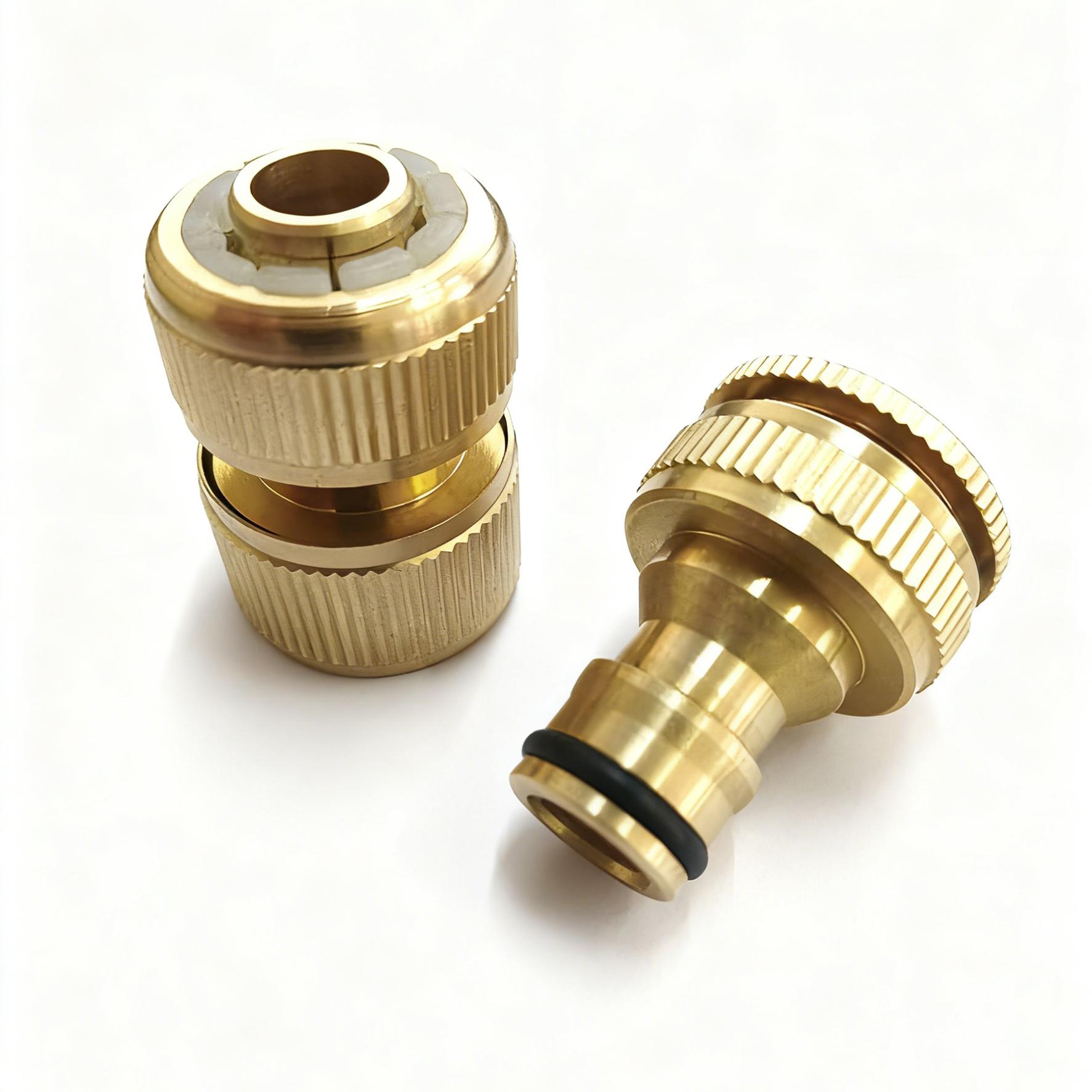 

2/6Pcs Brass Garden Hose Quick Connector Set Fit 1/2 3/4 Male Thread Faucet Sprinkler Nozzle for Yard Lawn Plant Watering