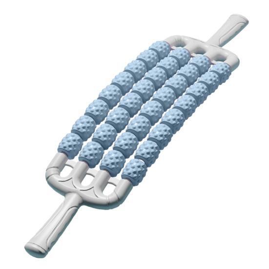 Muscle Roller 4-Row Body Muscle Manual Leg 32 Wheels Bendable Relaxation Tool Back Massage Roller синий