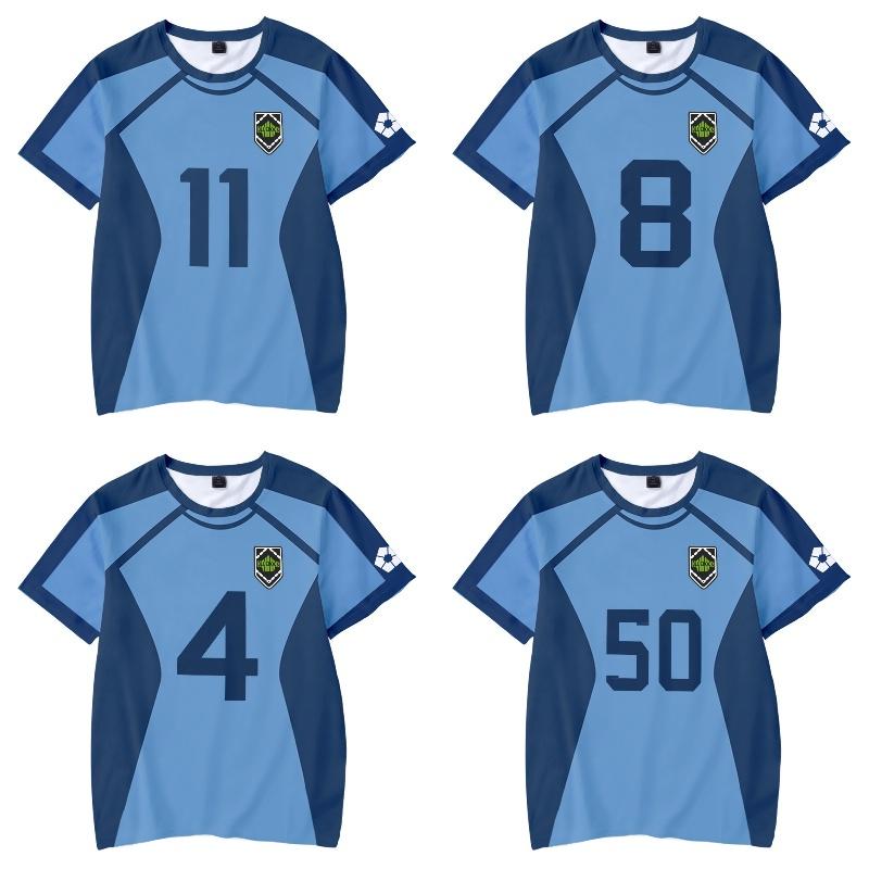Blue Lock 3D Digitaal Bedrukt Cosplay T-shirt Voor Tieners Polyester Stof