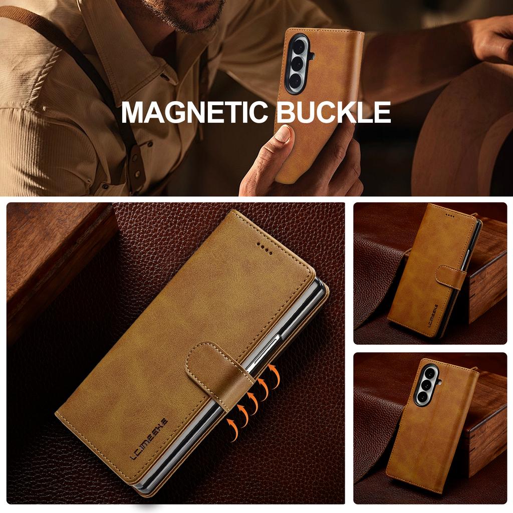 Luxus Business Magnetkartenfach Geldbörse Leder Handyhülle für Samsung Galaxy Z Fold 7 6 5 4 3 Buch Dünne Tasche Ständer Abdeckung