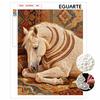 DIY Pearl Bead Art Canvas Horse Pattern Frameless Creative Craft Painting Kit for Relaxing Home Wall Decoration