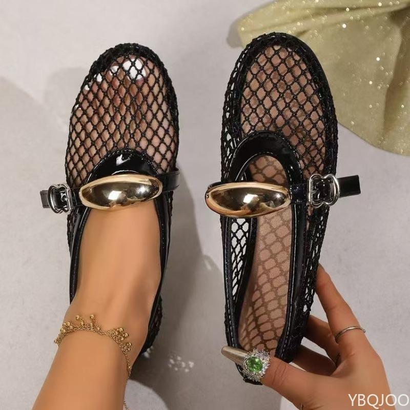 Fashion Fashionable new summer round toe breathable anti slip flat shoes for women comfortable hollow out simple niche single shoes