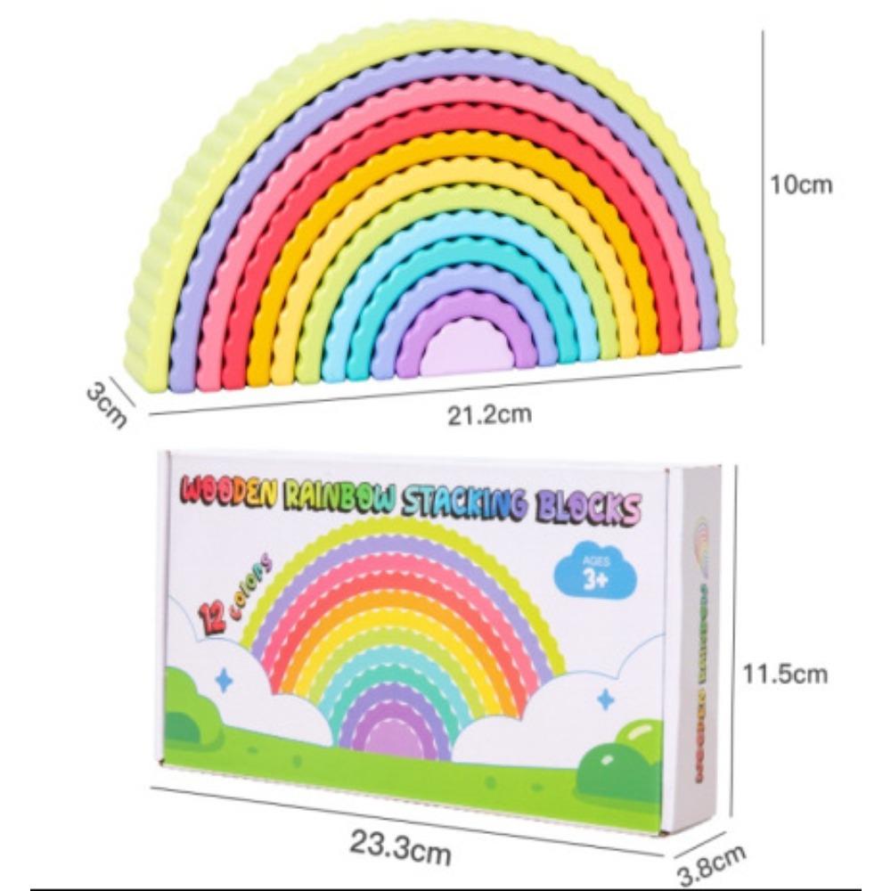 Ins Rainbow Large Building Blocks Free Assembly Kindergarten New Children's Educational Toys DIY Wooden Creative Ornaments