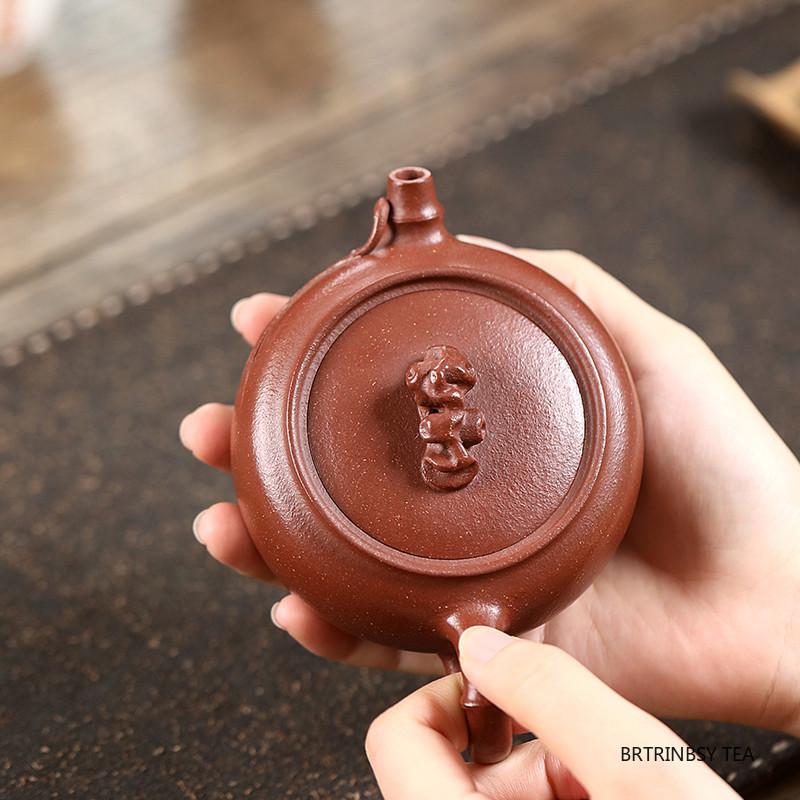 Traditionelle Yixing-Teekanne aus lila Ton, handgefertigter Bambus-Steinkessel, chinesisches Zisha-Teeset, 200 ml