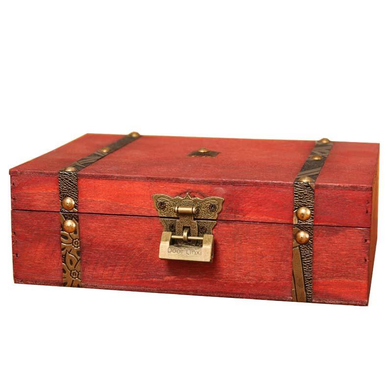 Vintage Wooden Desktop Jewelry and Keepsake Box