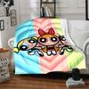 1pc Powerpuff Girls Flannel Throw Blanket Lightweight Soft Warm All Season Blanket for Sofa, Bed, Travel,L1028006