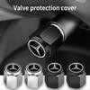 5pcs Metal Tire Valve Cap Dust Protection Cover Accessories For Mercedes Benz C180 C300 W124 W176 W177 C200 C260 GLC CLE CLA AMG