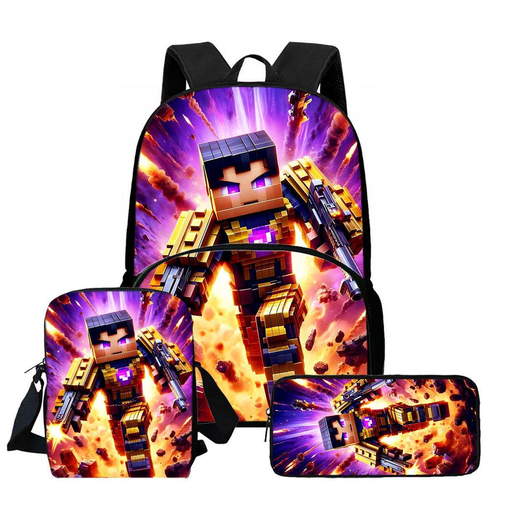 Minecraft Large Capacity High Value High Definition Printing Anti-Hunchback Wear-Resistant Large Capacity Schoolbag