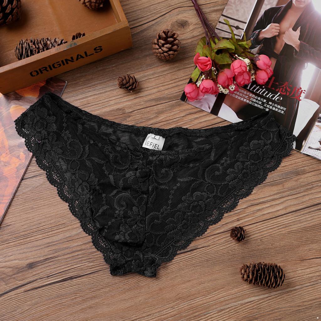 Sexy Herren-Dessous, Sissy-Höschen, geschlossen, schwuler männlicher Blumenspitze, durchsichtig, Jockstraps, Ausbuchtungsbeutel, Slips, Bikini-Unterwäsche
