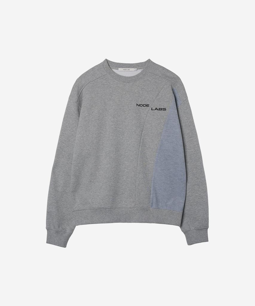 NODE LABS Dev:10 Texture Block Sweatshirt_Melange Gray