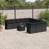VidaXL Garden Lounge Set 12 Pcs with Cushions Black Wicker 3250254