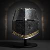Black Templar Crusader Helmet with Brass Cross, Great Medieval Knight Helm for LARP Reenactment