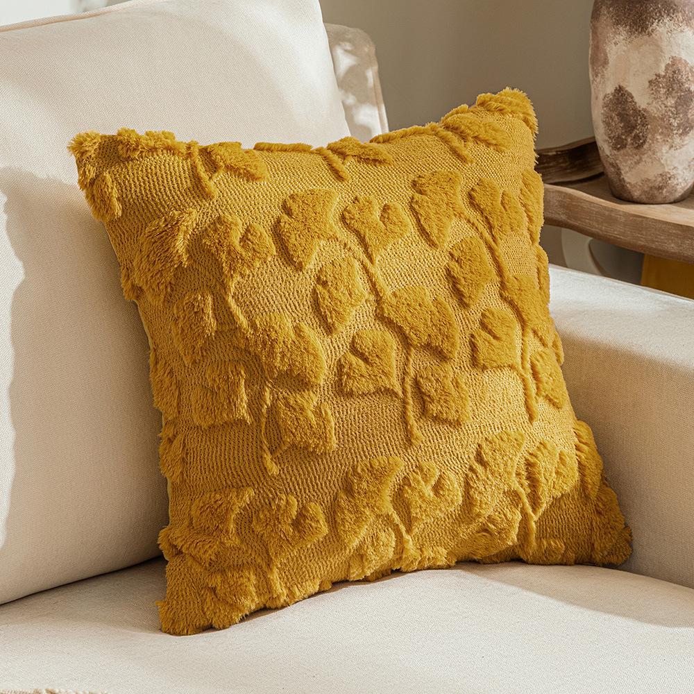 

Осенний стиль Кленовый лист Плюшевая подушка Трехмерная вышивка листьев Наволочка для подушки Гостиная Диван Подушка для поясницы Наволочка 45 * 45cm without core