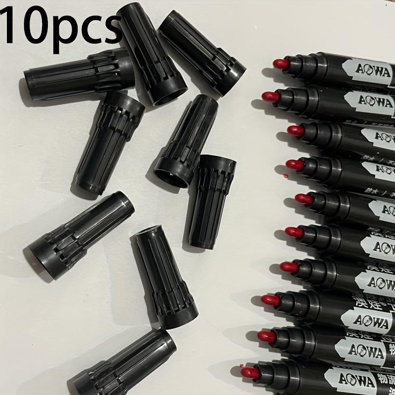 

10pcs Waterproof Permanent Markers, Large Capacity Black Ink, Oil-Based, Ideal for Office & Marketing Use червоний
