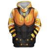 Men's 3D Robot Print Hoodie Red/Blue Cartoon Streetwear Sweatshirt Cotton Blend Pullover for Teen Boys