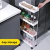 Vozík stojan Podlaha-ke-stropu vícevrstvý koupelnový Toaletní štěrbina Obývací pokoj Kuchyň vrstvený regál Úložný vozík