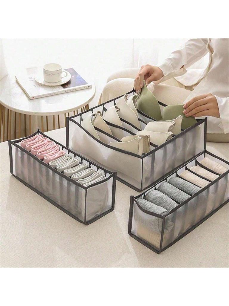 3/6/9PCS Home Underwear Storage Box, Jeans Storage Tool, Divided Format Storage Grid Dormitory Socks