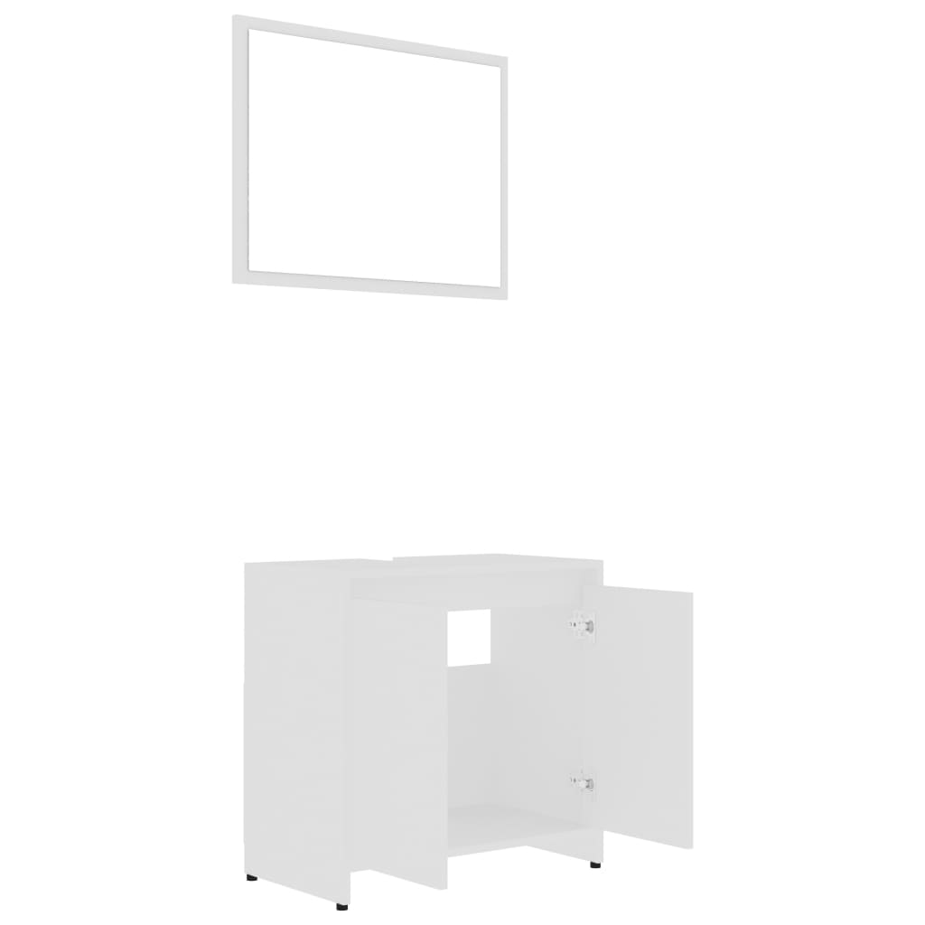 4 Piece Bathroom Furniture Set White Particleboard