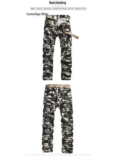 Trendy Men's Camouflage Cargo Pants - All Cotton, Military Style for Outdoor Casual Wear