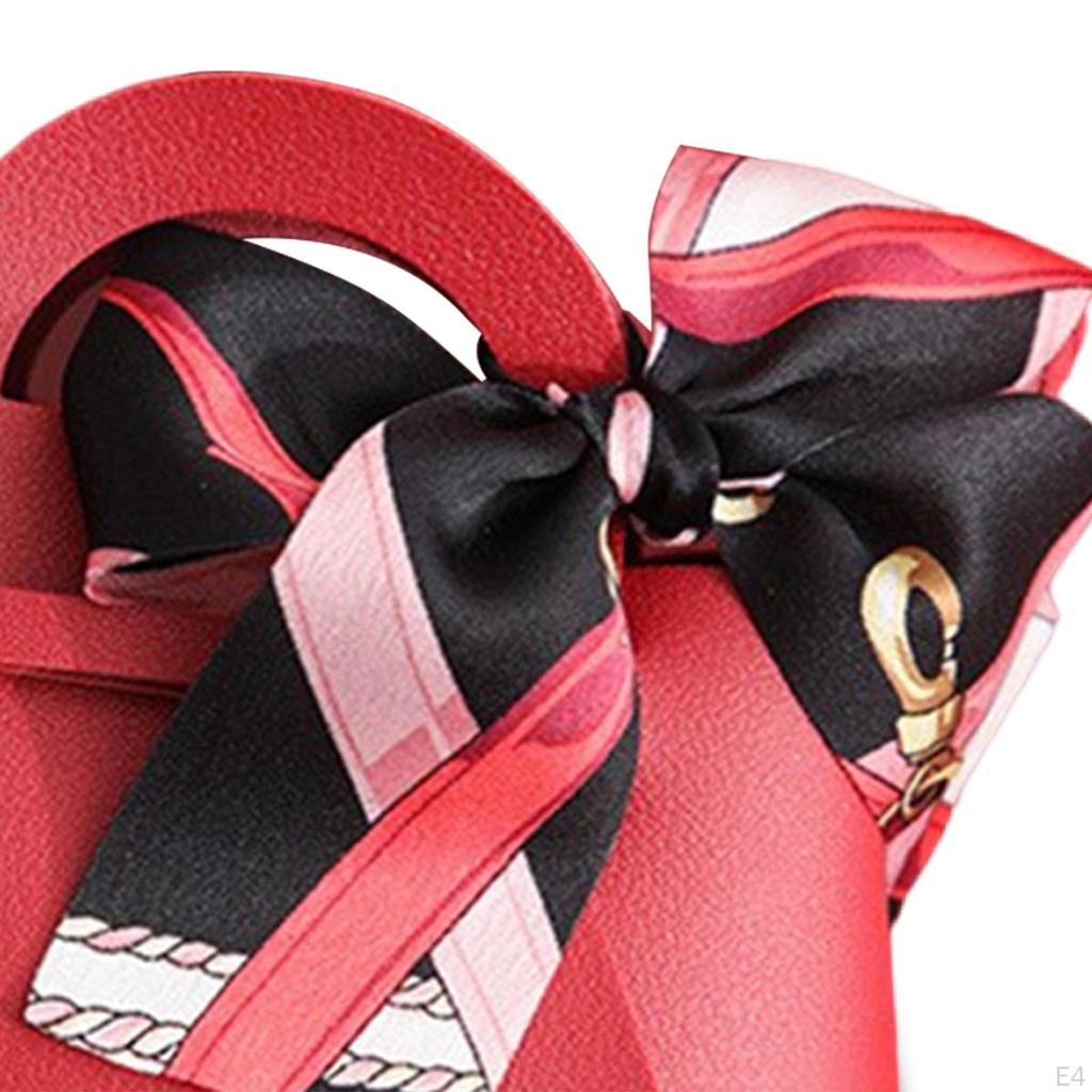 5 Exquisite PU Hochzeitsgastgeschenktaschen Handtasche mit Bändern