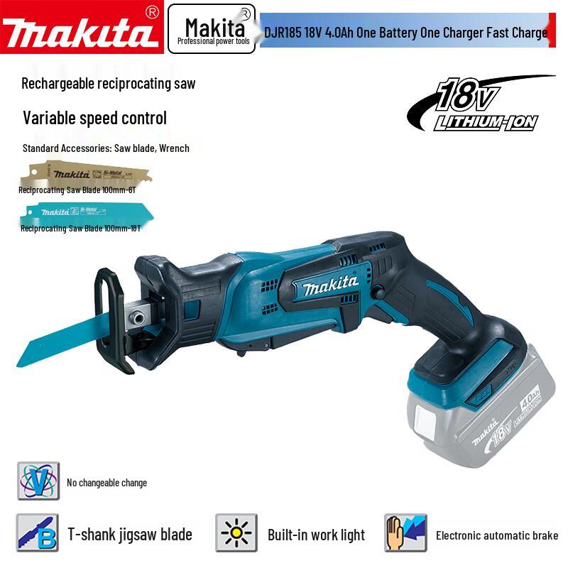 

Makita DJR185 18V Cordless Reciprocating Saw CN plug (adapter included)
