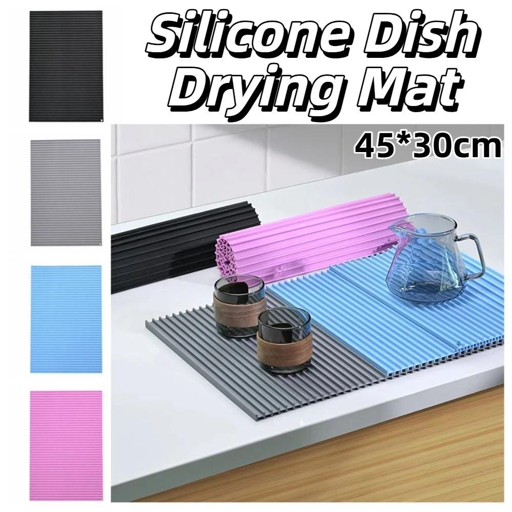 Food Grade Silicone Kitchen Mat Roll Up Insulation Placemat Countertop Use