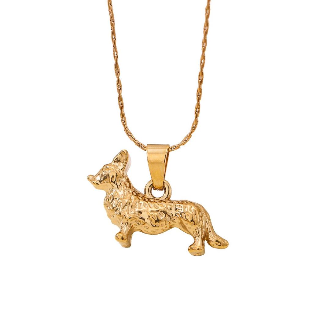 Stainless Steel Colorfast Animal Pendant Necklace - Fox, Deer, Lion, Leopard Design for Women, Trendy and High-End Feel