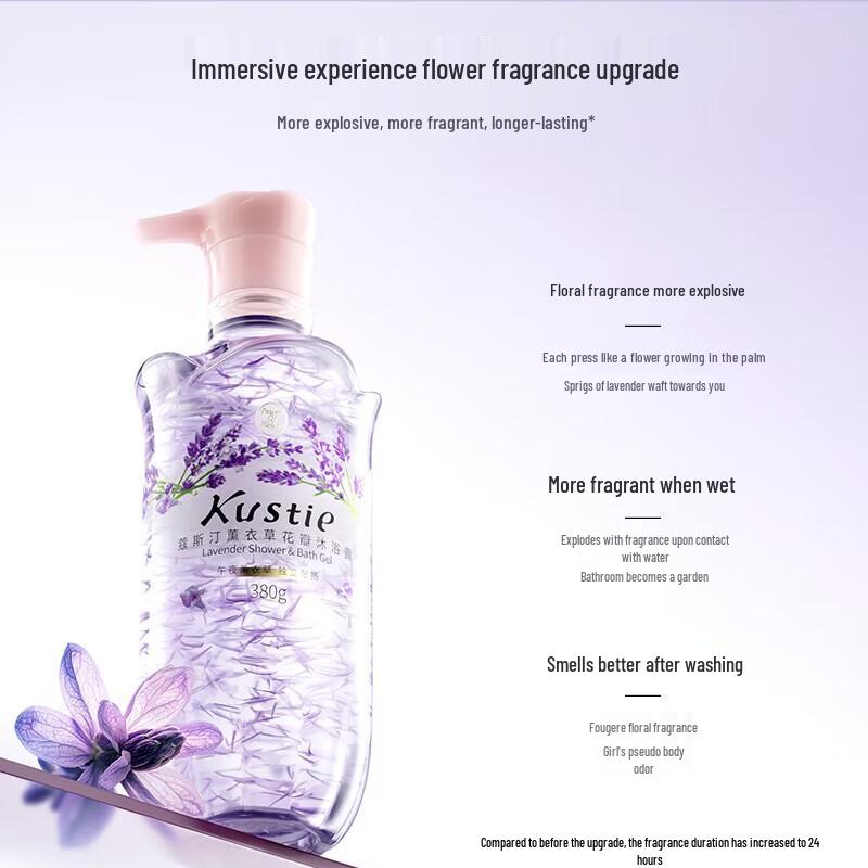Kustie New Upgraded Lavender Petal Shower Gel