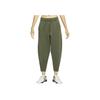 Nike Dri-Fit Solid High-Waisted Drawstring Cropped Knit Joggers Women Joggers Khaki-Green FB5429-325