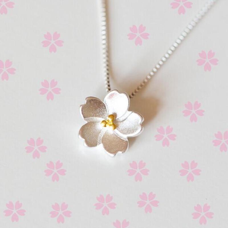 Korean Cherry Blossom Clavicle Necklace for Women
