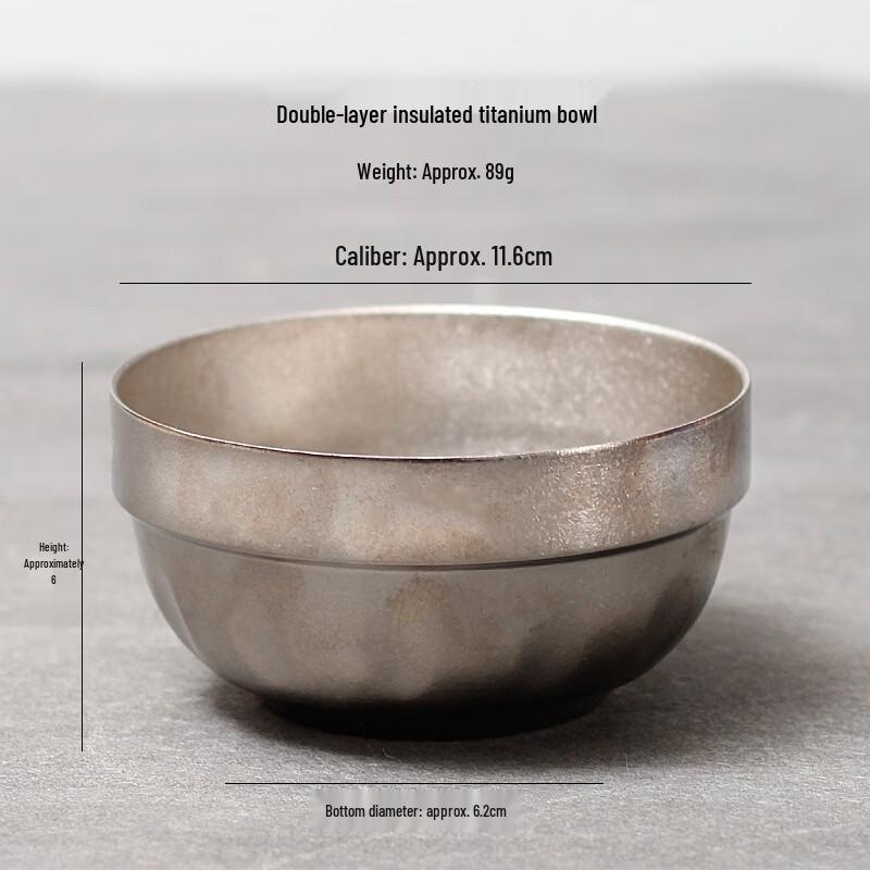ZISIZ Portable Double-Layer Titanium Camping Bowl