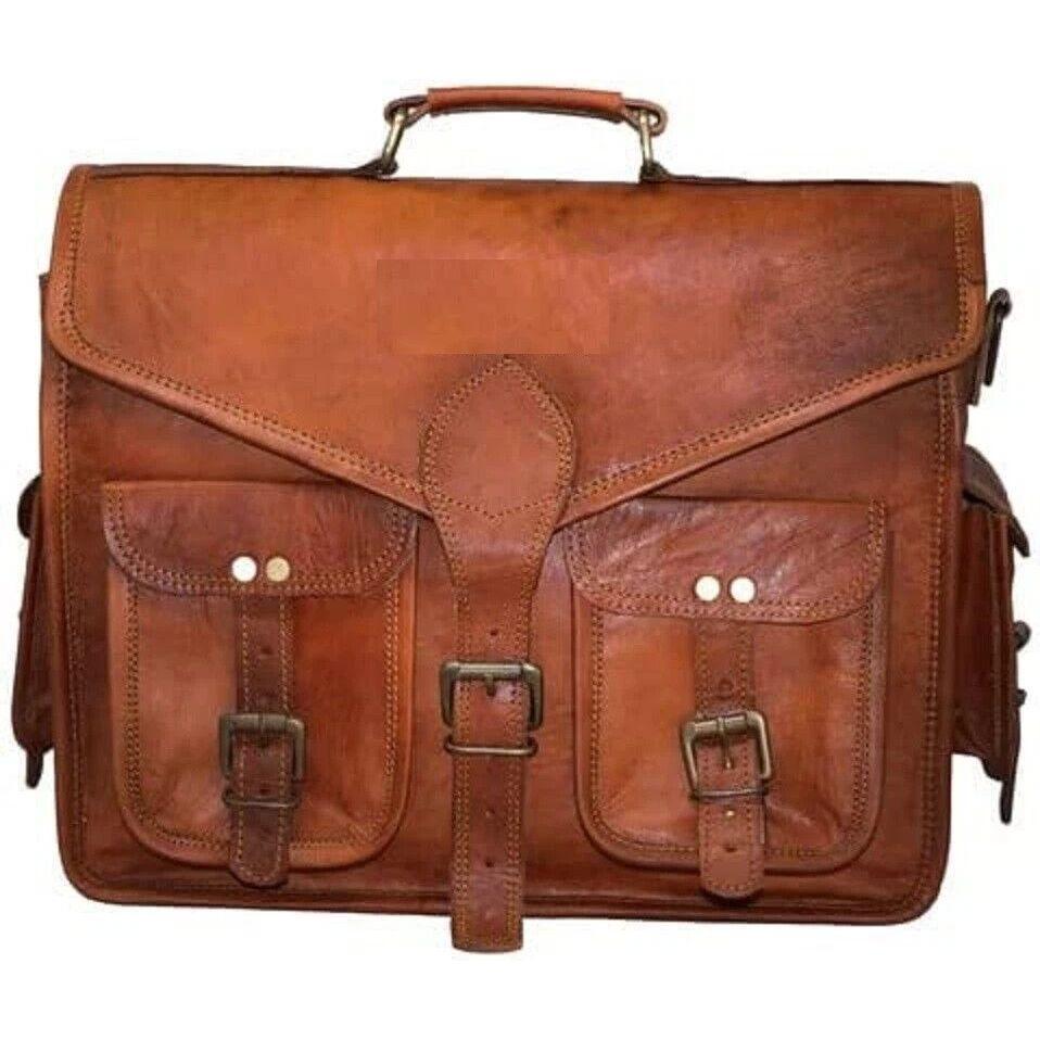 

Кожаная сумка мессенджер для ноутбука через плечо, портфель, дамская сумочка (Тан Браун) Мужской 18 x 14 x 6 in