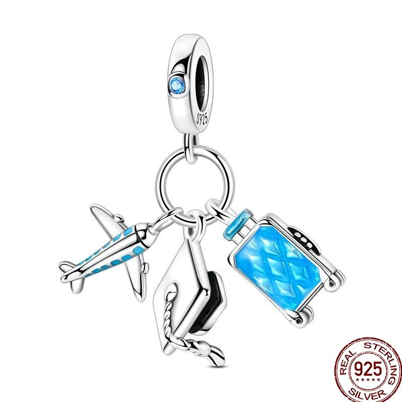 Original Copper Charm Beads Luminous Firefly Tarot Card Perfume Butterfly Bead For Women Diy Bracelet Charm Jewelry