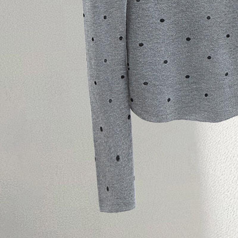 Women's Off-Shoulder Polka Dot Knit Top