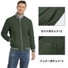 KEFITEVD Stadium Solid Lightweight Size Men's Jacket, Color, Outerwear, Green, 3XL, Baseball/Golf Jacket, Spring/Autumn