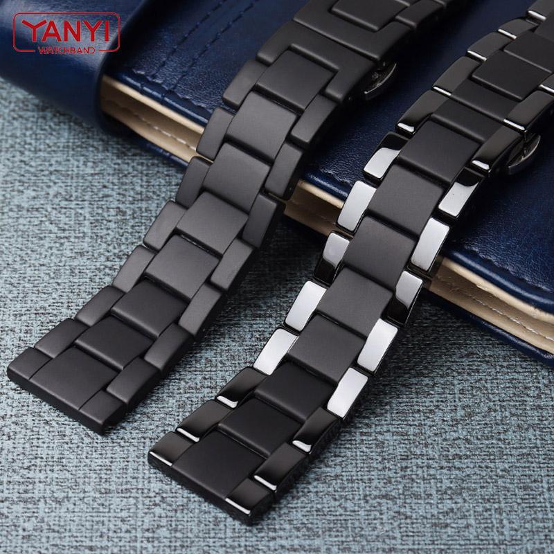 Ceramic Watch Band For Huawei Watch GT 2 Strap Quick Release Bar Watchband 18mm 20mm 22mm Watch Bracelet Matte Black Color