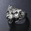 Retro Tiger Head Ring for Men Antique Gothic Adjustable Open Ring Alloy Zinc Alloy Plated Zircon Punk Rock Hiphop Accessories Gift